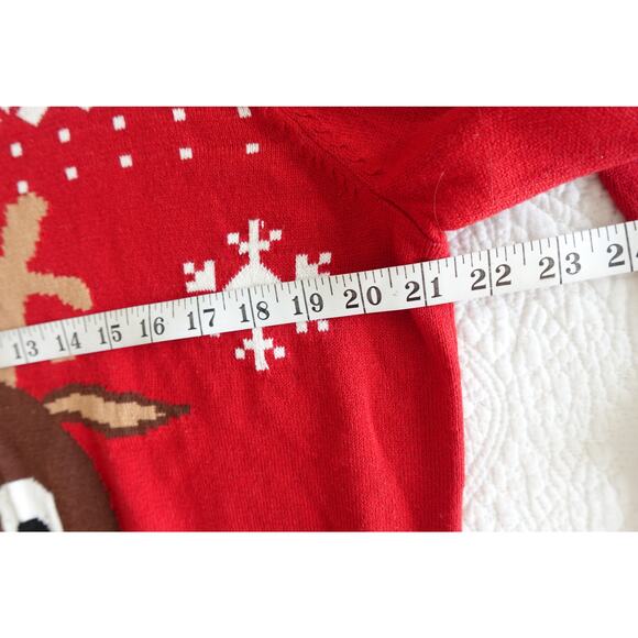 H & M Red Ugly Christmas Sweater / Reindeer / size M - Picture 6 of 6